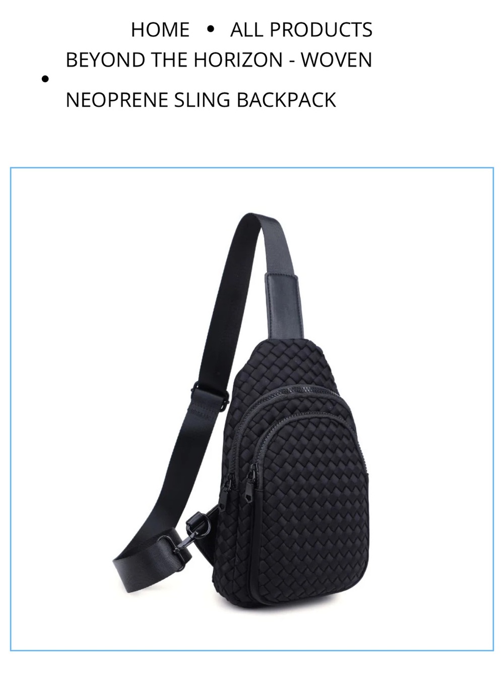 Woven Black Crossbody Sling Bag - Sol and Selene brand